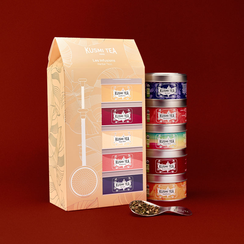 Organic Herbal Teas Gift Set with tea infuser