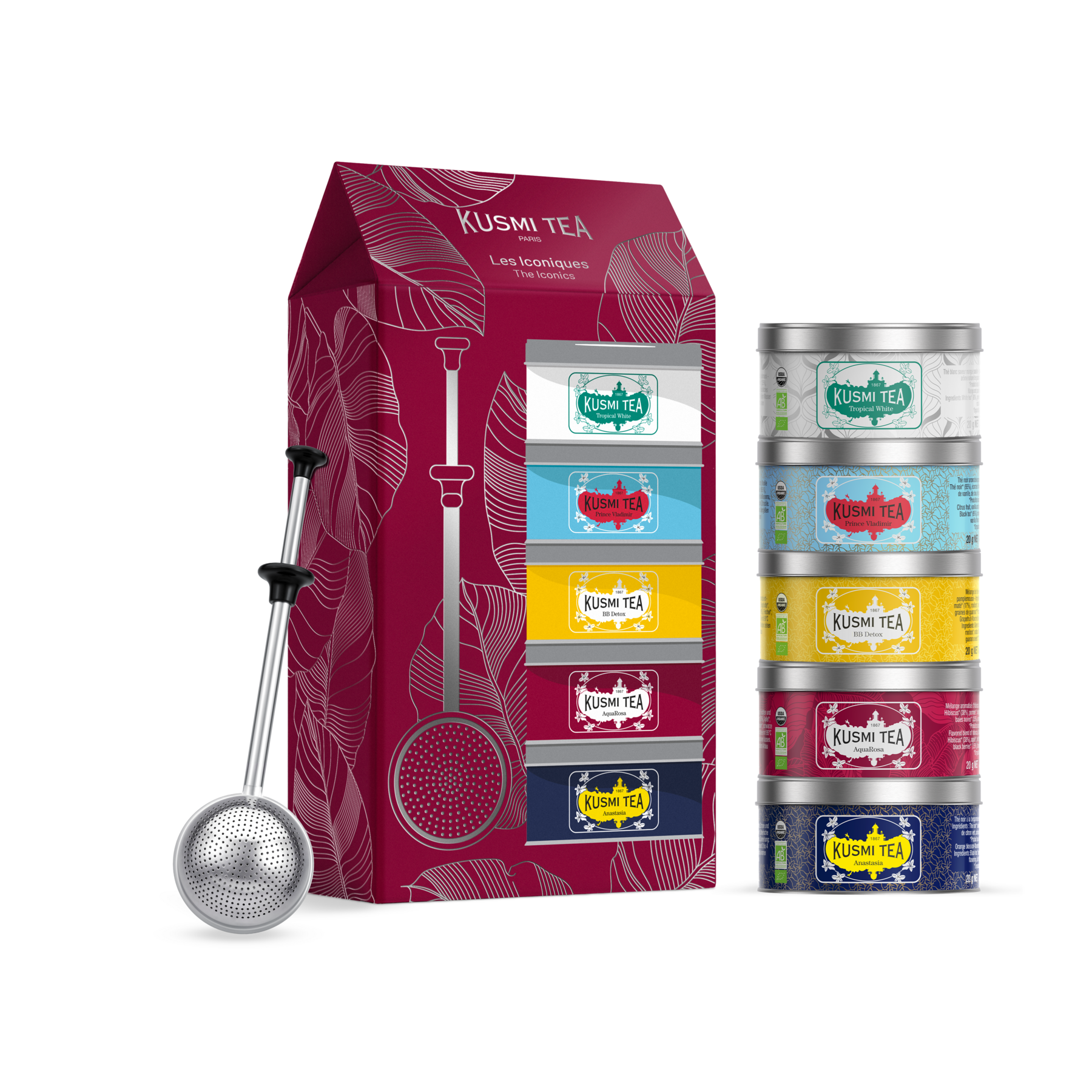 Cofanetto iconico bio con infusore per tè